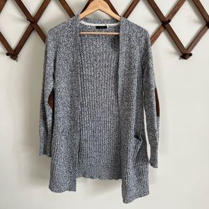 Women’s RDI Black Cardigan with Brown Elbow Patches Size Small